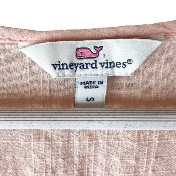 Vineyard Vines Women's Small Shirt Top orange peach Embroidered Short‎ Sleeve - Picture 4 of 6